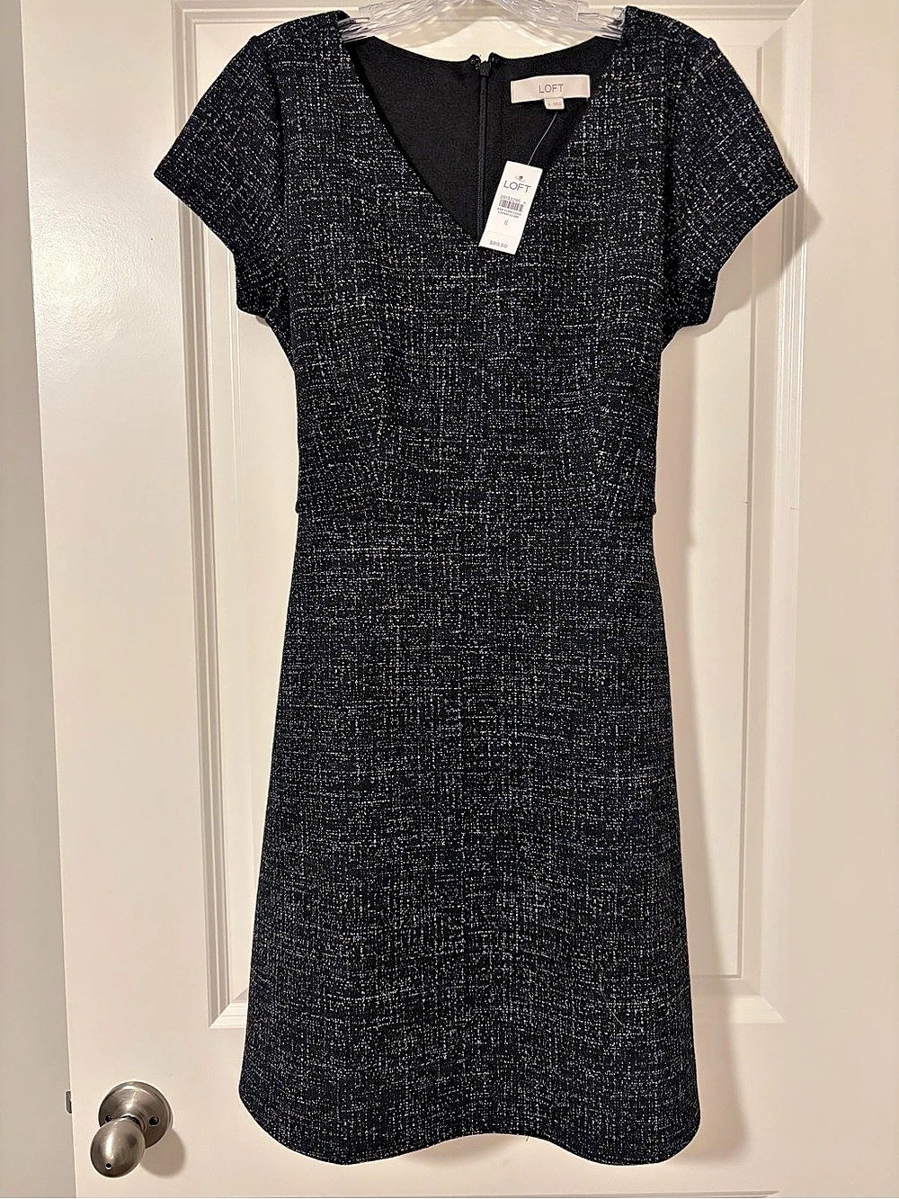 LOFT Dress in Black w/ Specks Size 8 NWT